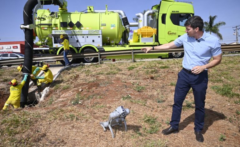 Goiás utiliza robô na desobstrução de redes de drenagem pluvial